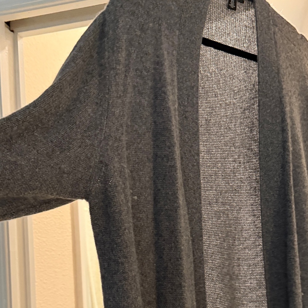 Saks Fifth Avenue Cashmere Charcoal Open Cardigan - Picture 3 of 4